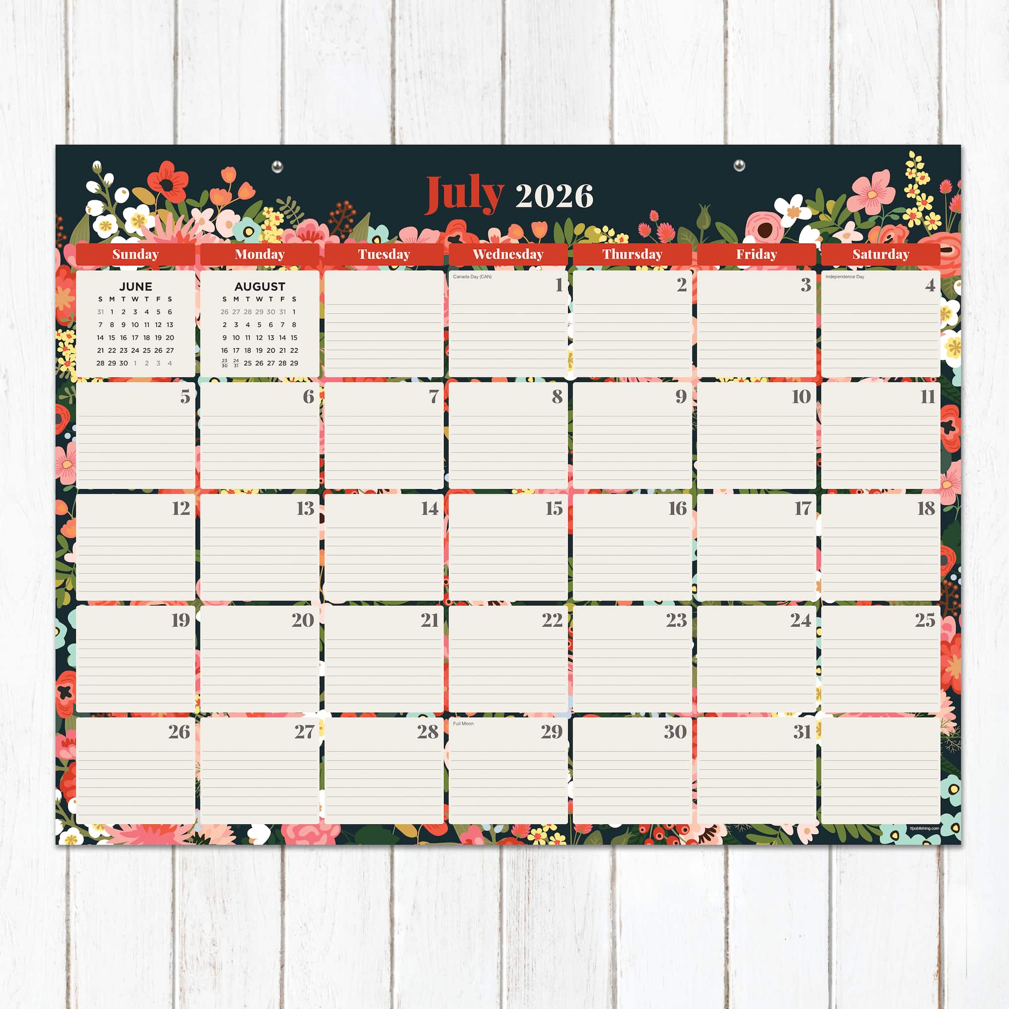 2026 Bountiful Blooms Large Desk Pad Monthly Blotter Calendar